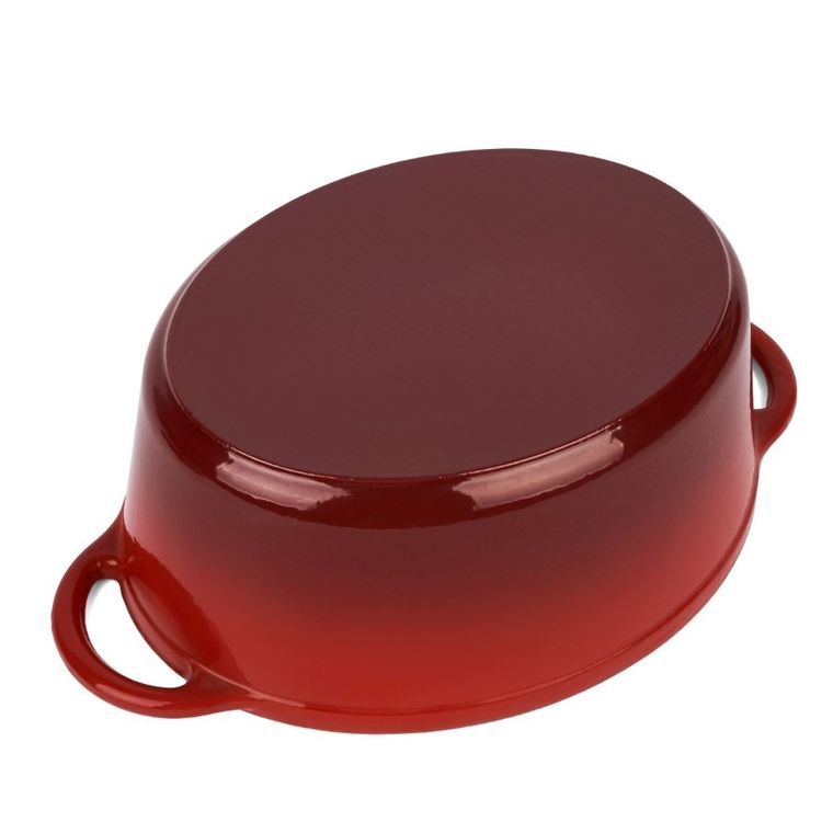 Könighoffer, gęsiarka żeliwna, emaliowana, owalna, czerwona, 4 l, 26-21-11,2 cm