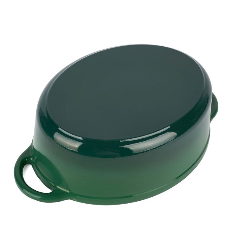 Könighoffer, gęsiarka żeliwna, emaliowana, owalna, szmaragdowa, 6,4 l, 32,5-25-11,8 cm