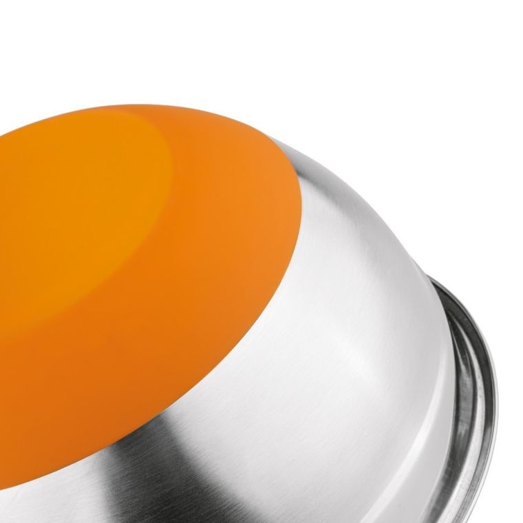 Könighoffer, miska nierdzewna satynowa, silikonowa podstawa, pomarańczowa, 24-11 cm