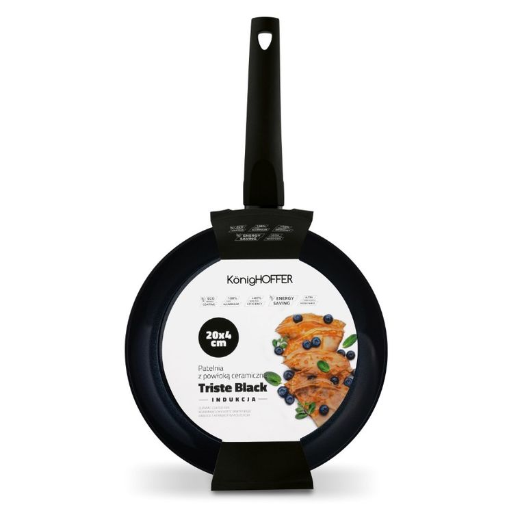 Könighoffer, patelnia z powłoką ceramiczną, Triste Black, 20-4 cm
