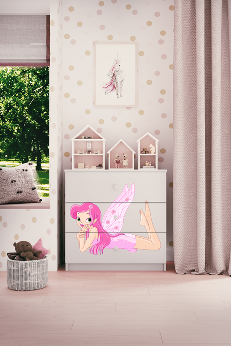Kocot Kids, Babydreams, komoda, biała, wróżka ze skrzydełkami