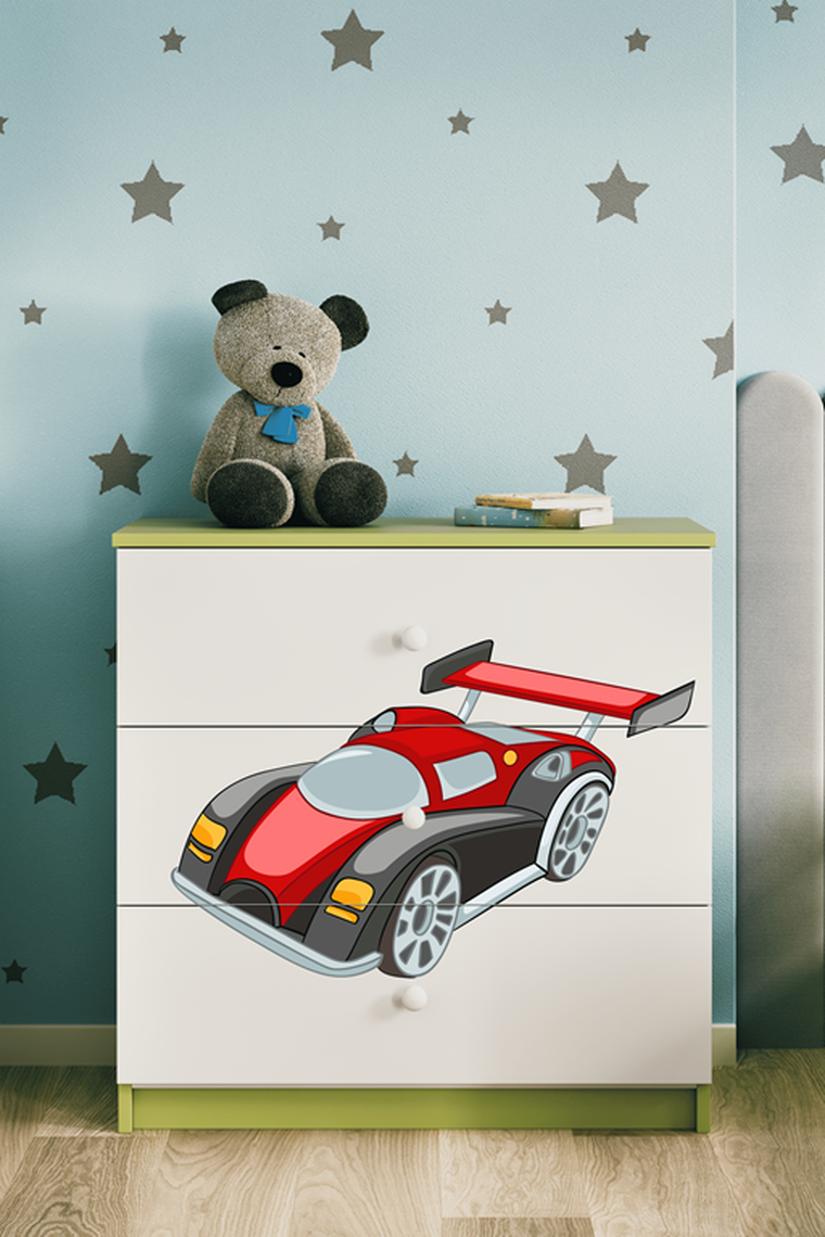 Kocot Kids, Babydreams, komoda, zielona, auto wyścigowe