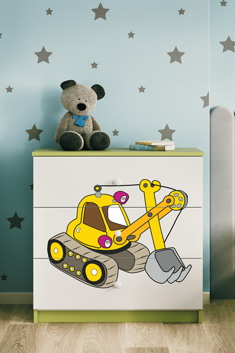Kocot Kids, Babydreams, komoda, zielona, koparka