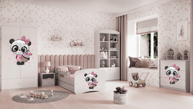 Kocot Kids, Babydreams, łóżko, białe, panda z babeczką, 70-140 cm