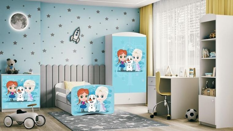 Kocot Kids, Babydreams, łóżko z materacem, białe, zimowe księżniczki, 80-180 cm