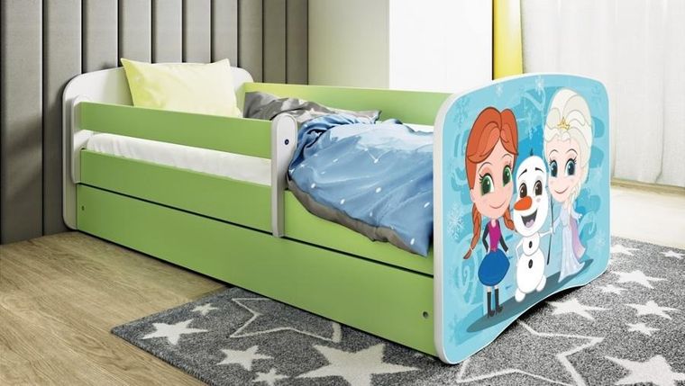 Kocot Kids, Babydreams, łóżko, zielone, zimowe księżniczki, 70-140 cm