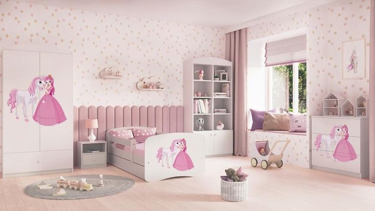 Kocot Kids, Babydreams, szafa, biała, księżniczka konik, 181.2-52-90 cm