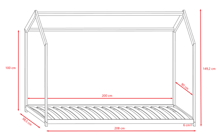 Kocot Kids, Bella, łóżko, naturalne, 90-200 cm