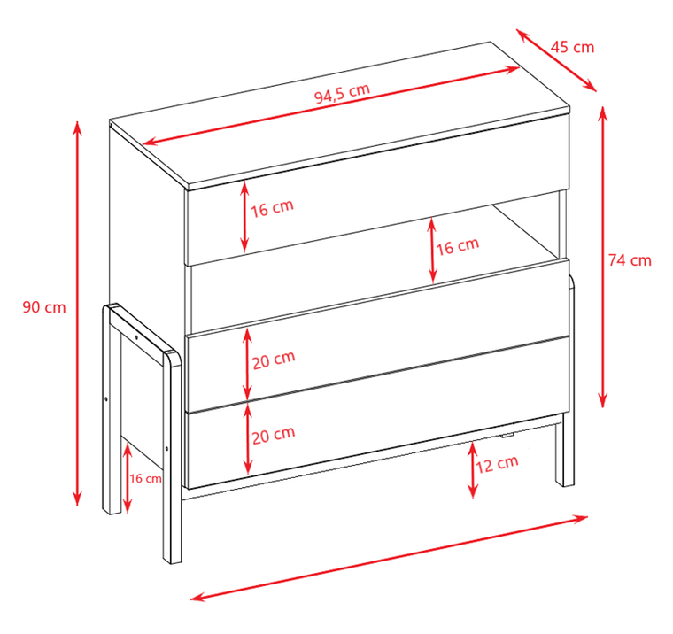 Kocot Kids, Victor, komoda, biała