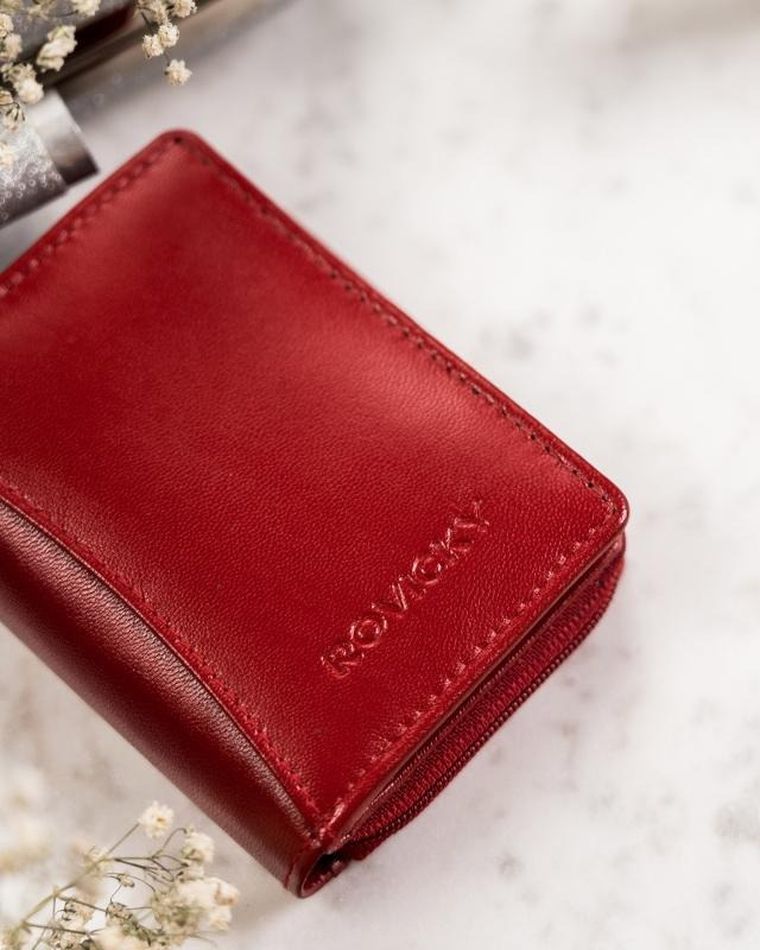 Kompaktowy skórzany portfel damski, Rovicky