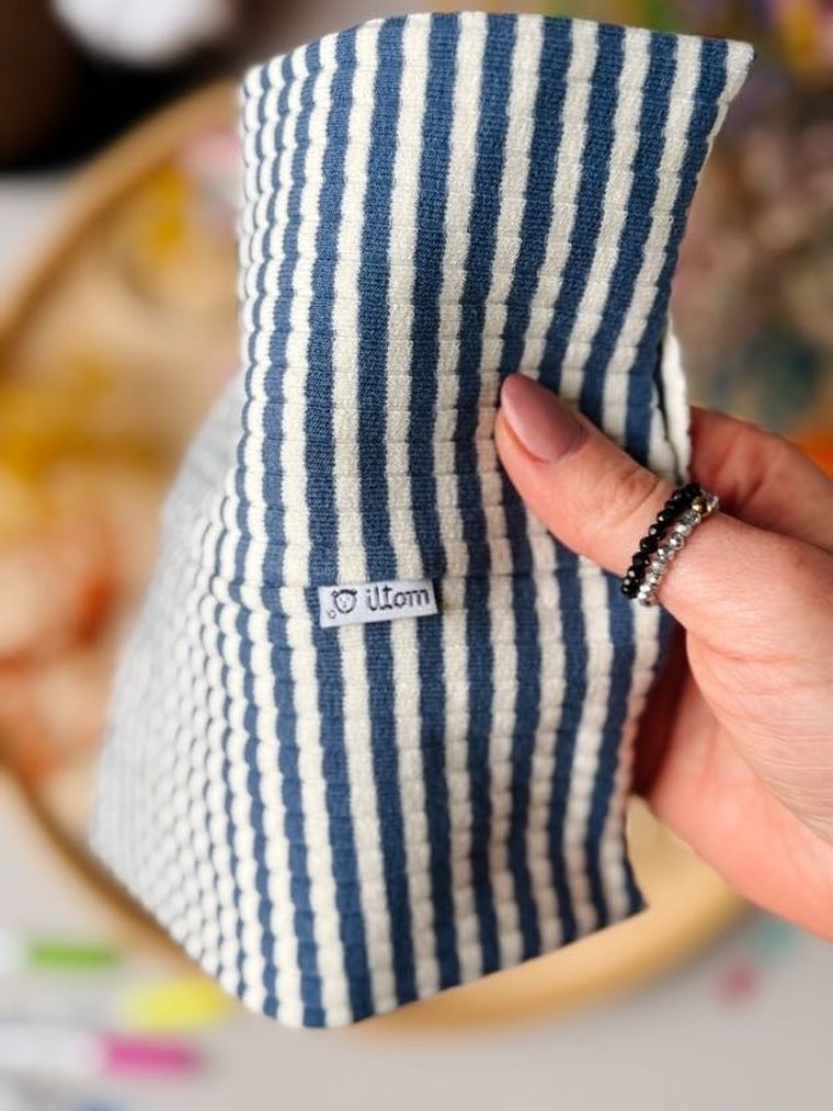 Komplet chłopięcy, Czapka, Komin, granatowo-biały, Iltom