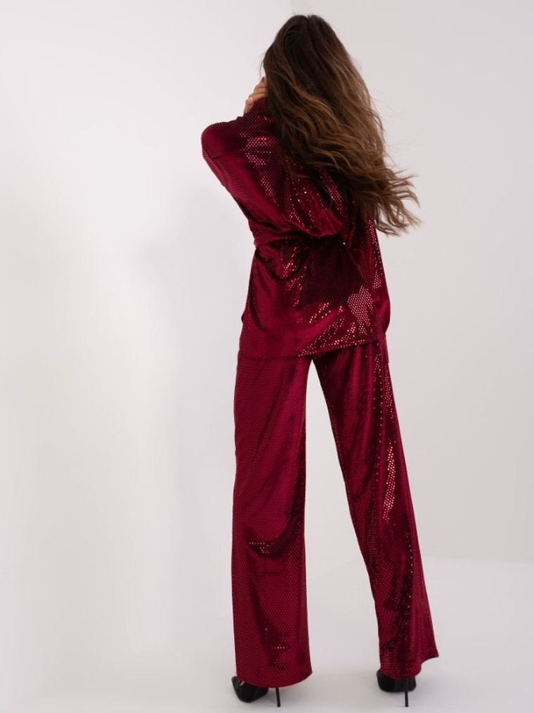 Komplet damski, bordowy, Lakerta