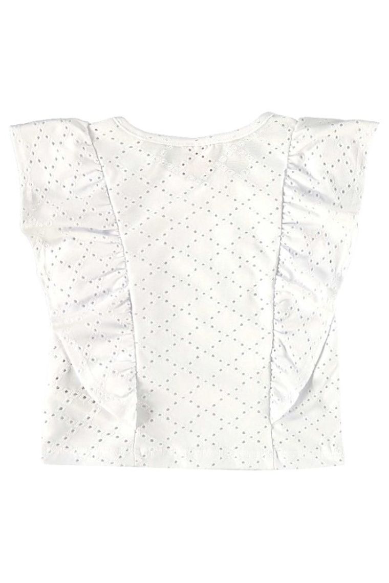 Komplet dziewczęcy, Bluzka bez rękawów, Szorty, biały, Quimby