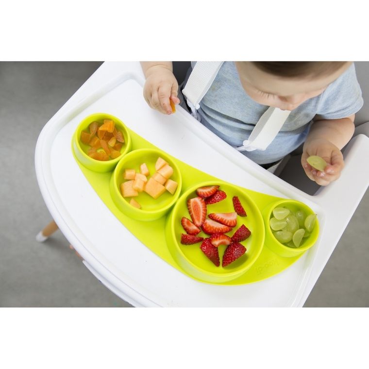 Koo-di, Tiny Tapas, silikonowy talerz, light grey