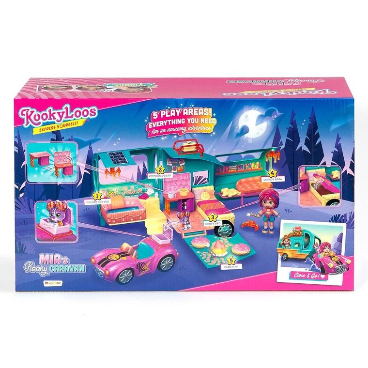 KookyLoos, Mia's Kooky Caravan, przyczepa kempingowa, zestaw z figurką