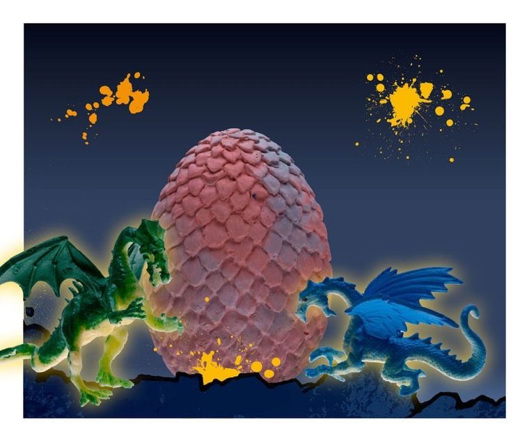 Kosmos, jaja smoka, wykopaliska, figurka