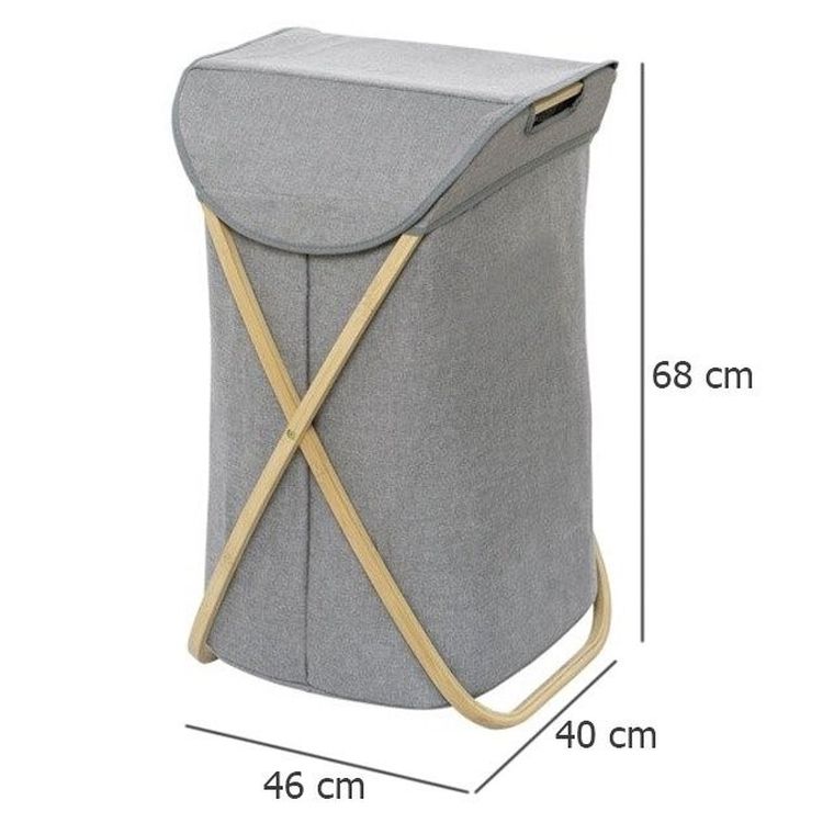 Kosz na pranie, Bahari, na składanym stelażu, 79 l, 68-46-40 cm