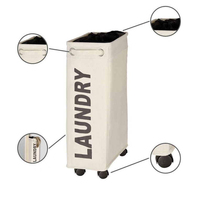 Kosz na pranie, Corno, 43 l, beżowy