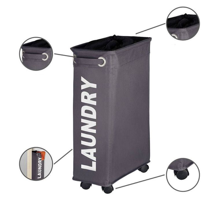 Kosz na pranie, Corno, 43 l, szary
