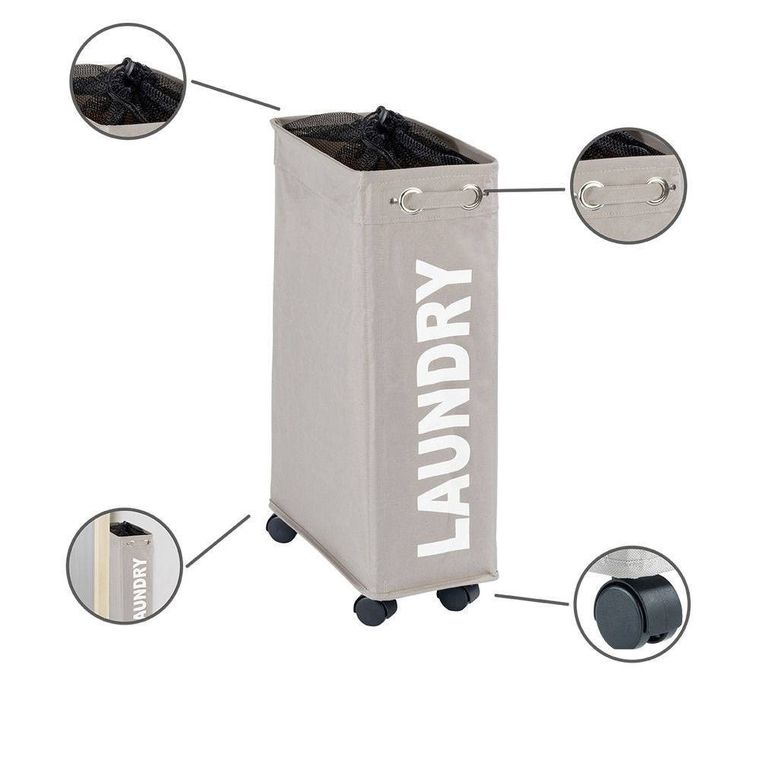 Kosz na pranie, Corno, pojemnik 43 l, taupe