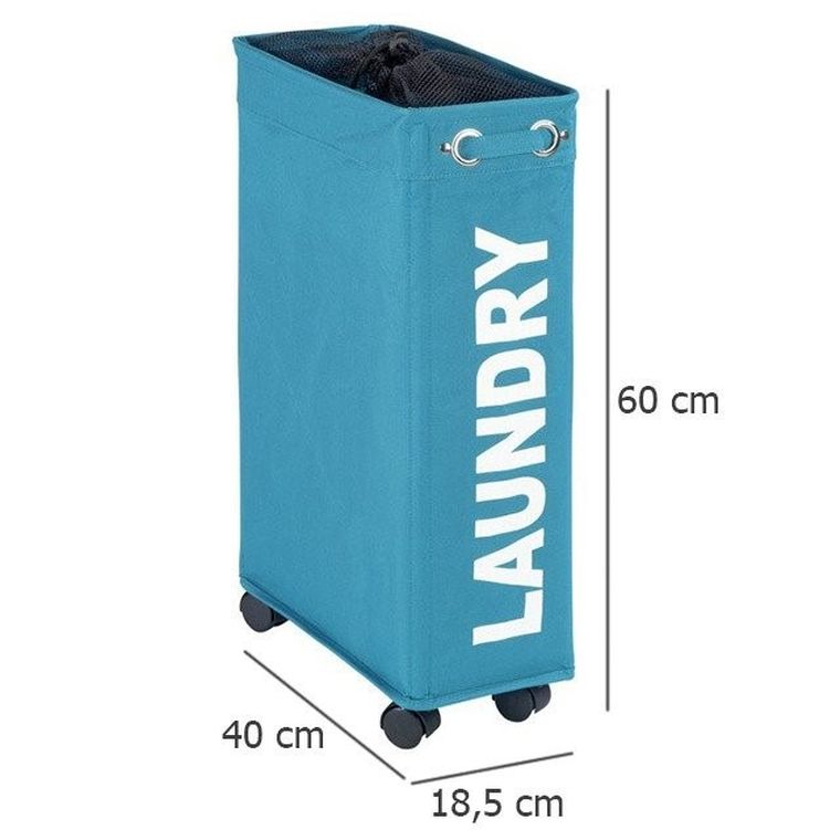 Kosz na pranie Corno, pojemnik 43 l, turkusowy