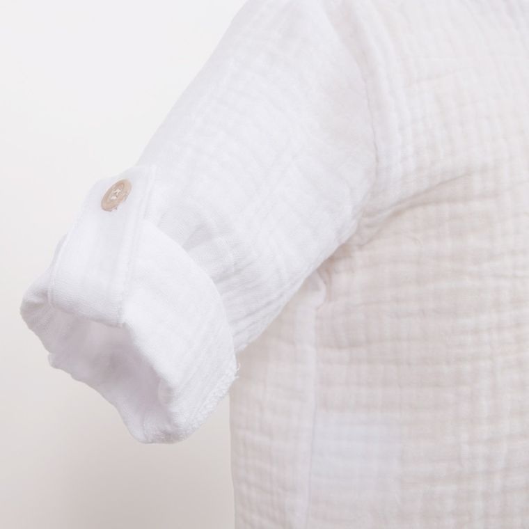 Koszula chłopięca z długim rękawem, biała, Eevi