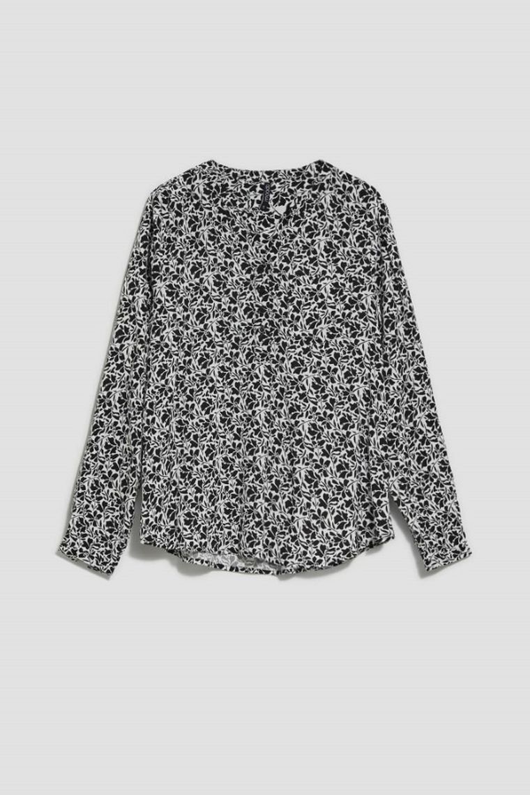 Koszula damska z długim rękawem, biała, Moodo