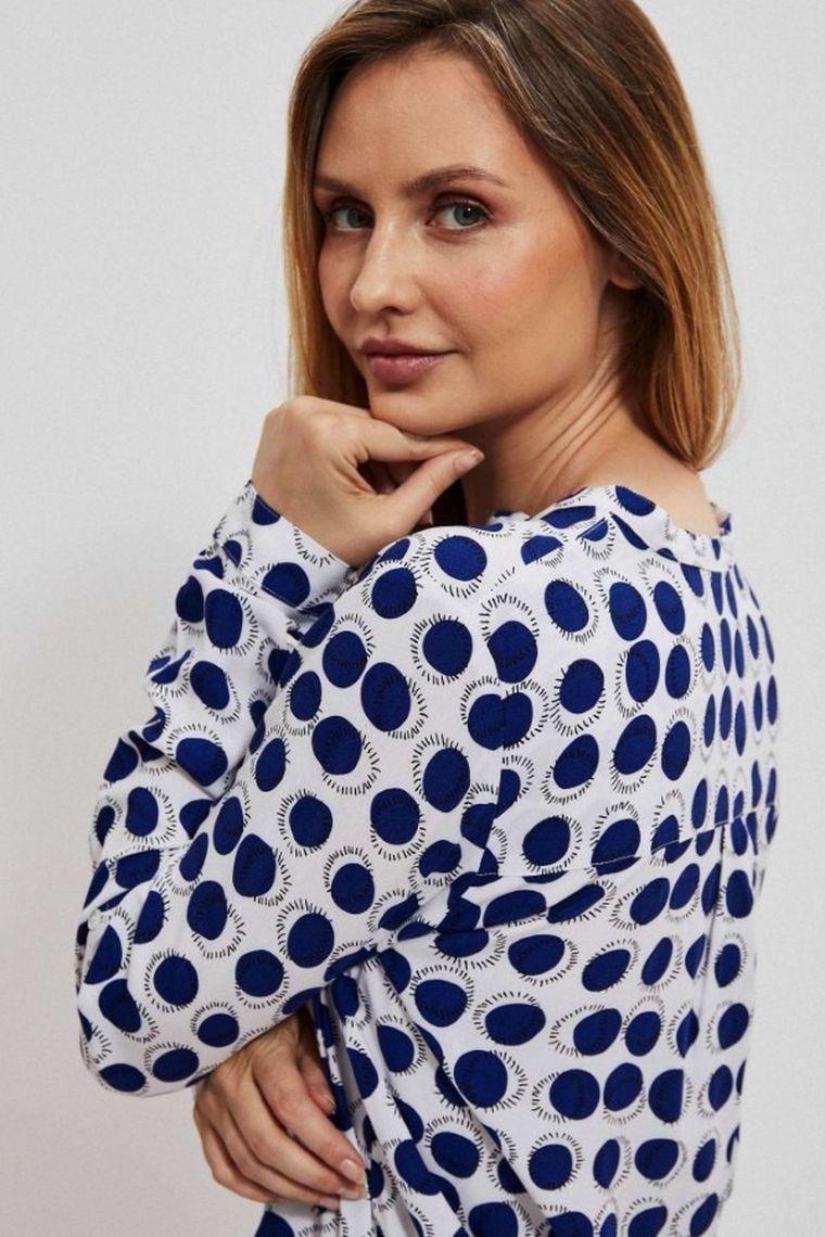 Koszula damska z długim rękawem, biała, Moodo