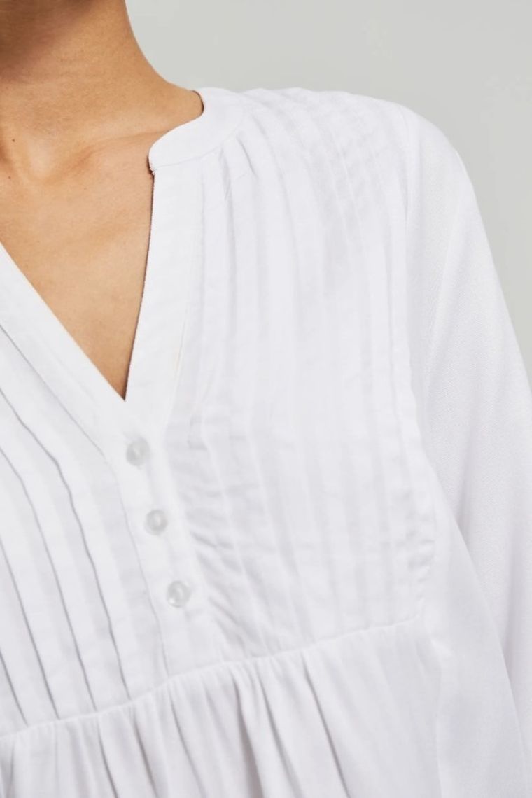 Koszula damska z długim rękawem, biała, Moodo