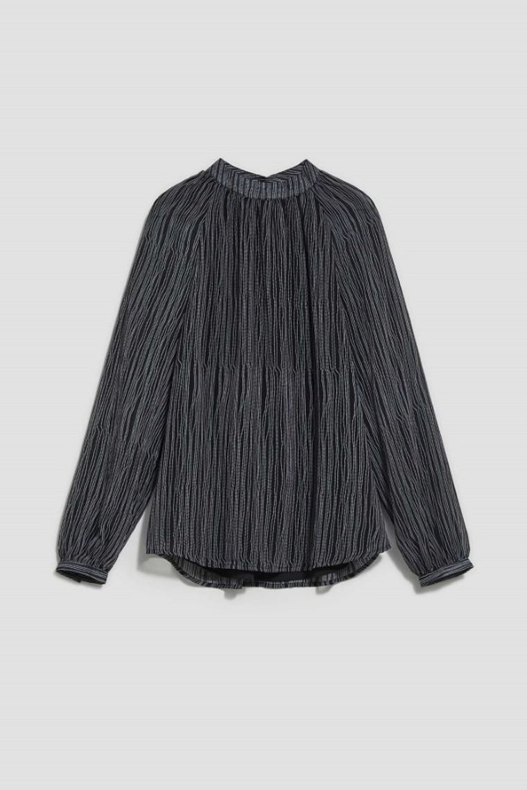 Koszula damska z długim rękawem, czarna, Moodo