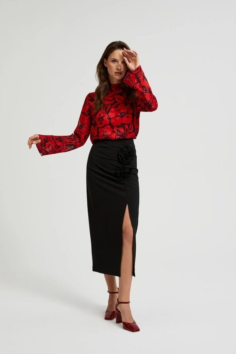 Koszula damska z długim rękawem, mix, Moodo