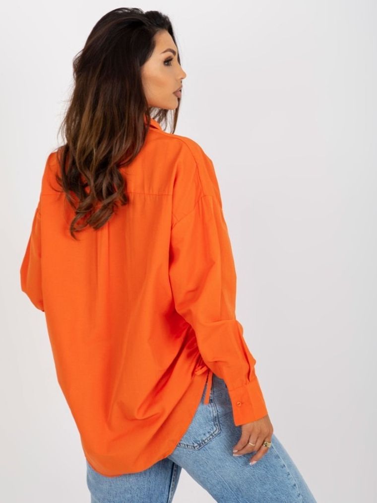 Koszula damska z długim rękawem, pomarańczowa, Factory Price