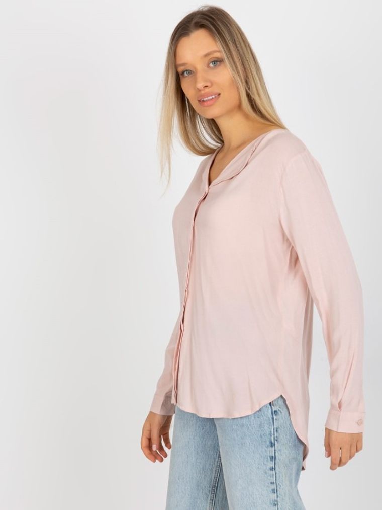 Koszula damska z długim rękawem, różowa, Sublevel