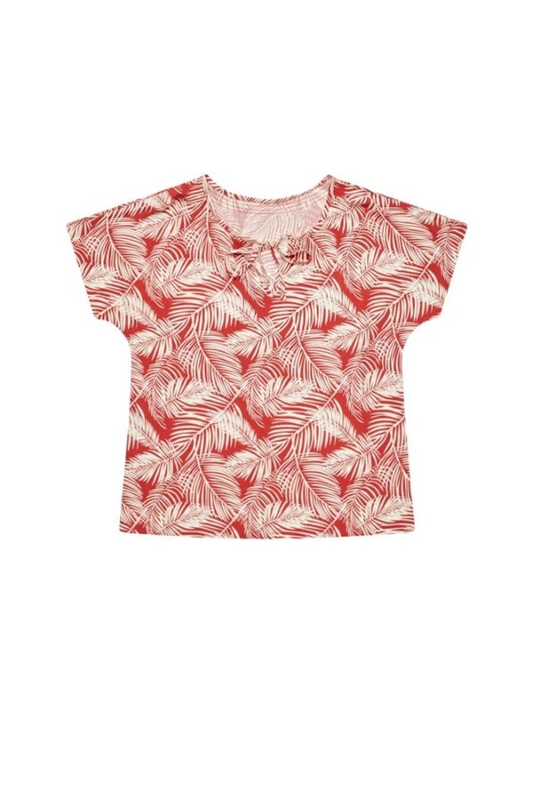 Koszula damska z krótkim rękawem, czerwona, Moodo