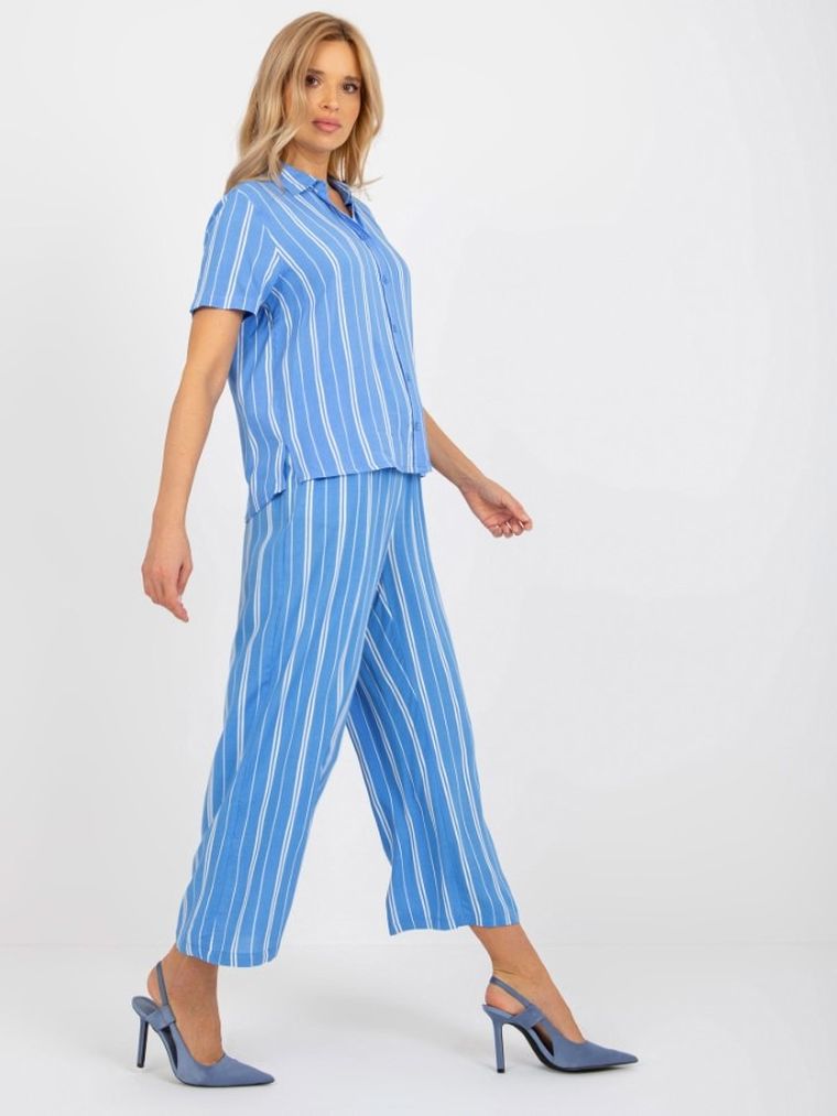 Koszula damska z krótkim rękawem, niebieska, Sublevel