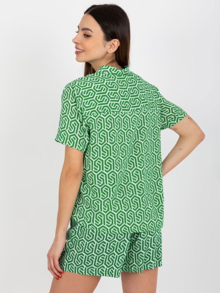 Koszula damska z krótkim rękawem, zielona, Sublevel