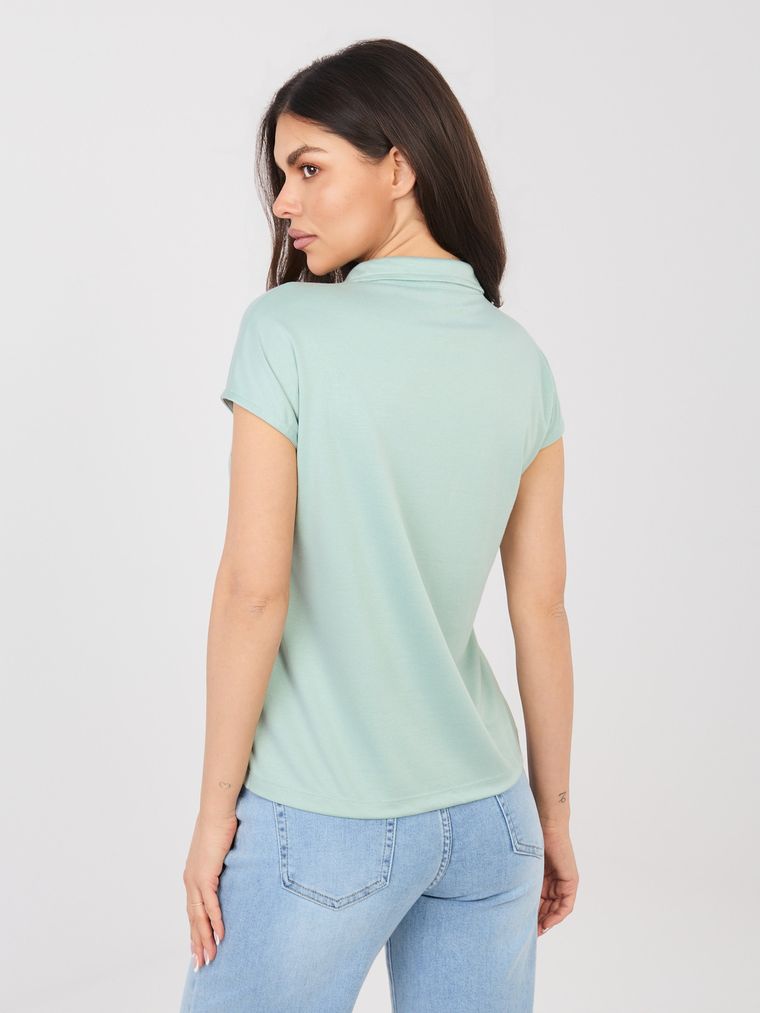 Koszulka polo damska z krótkim rękawem, zielona, Sublevel
