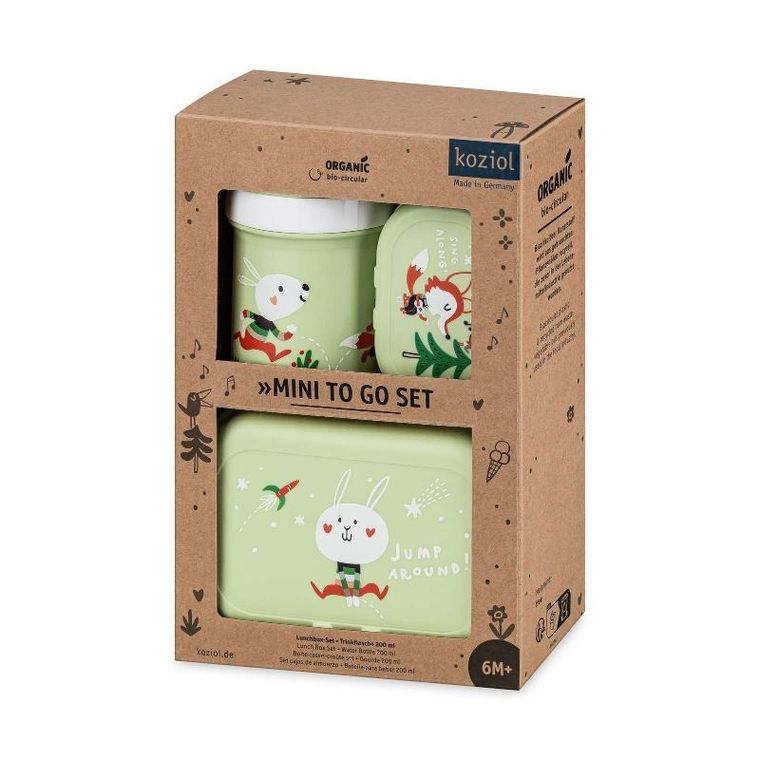 Koziol, Hop On At Home, zestaw lunchboxów, 2 szt. + bidon, 200 ml