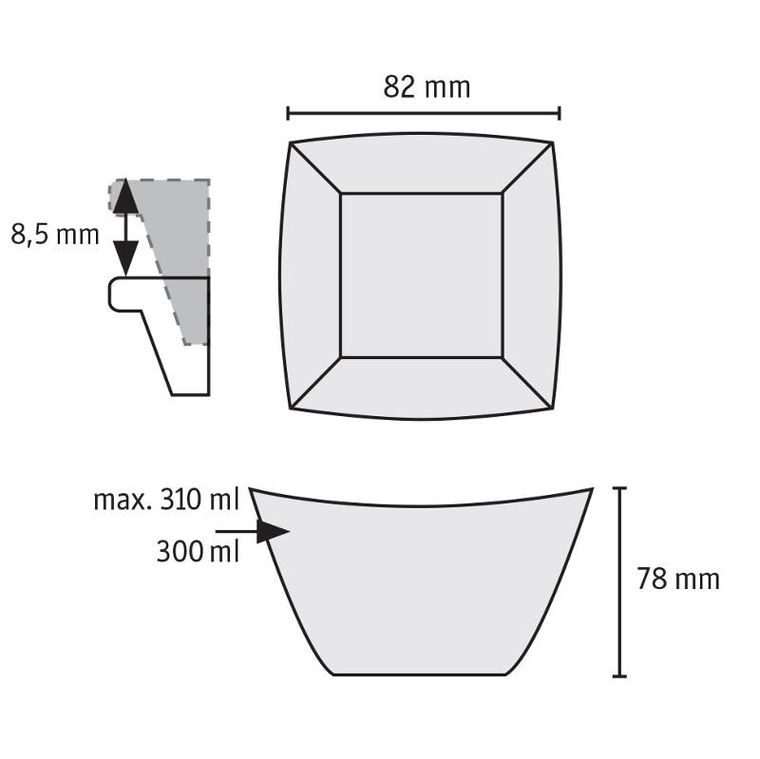 Koziol, pojemnik na frytki, wielorazowy, 300 ml