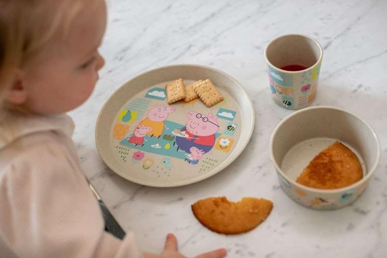 Koziol, Świnka Peppa, zestaw obiadowy dla dzieci Connect, z tworzywa organic