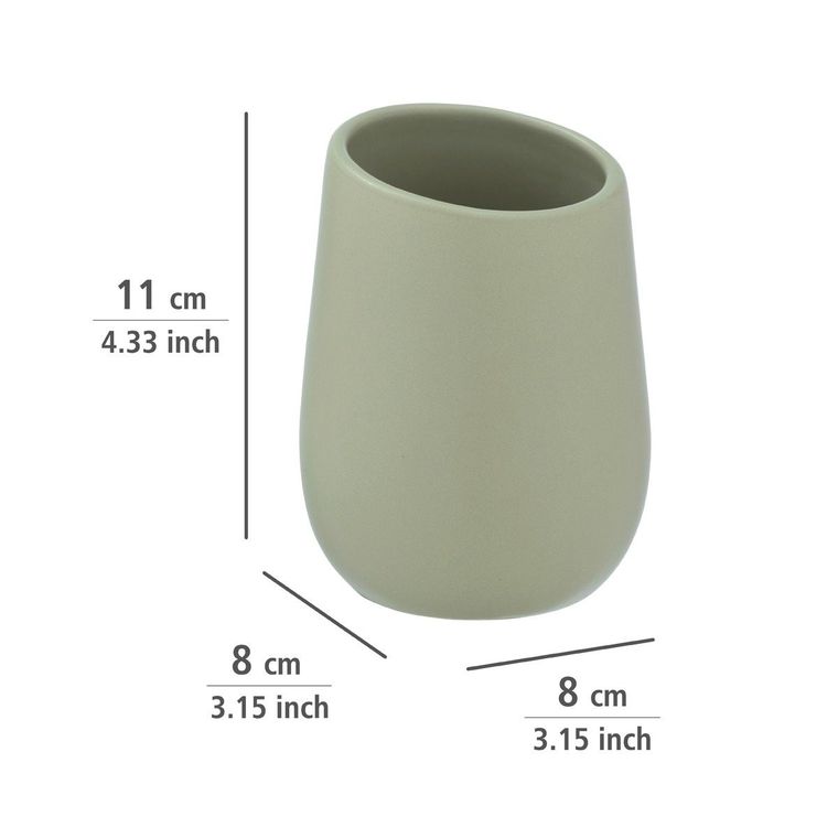 Kubek na szczoteczki, ceramiczny, Badi, jasnozielony