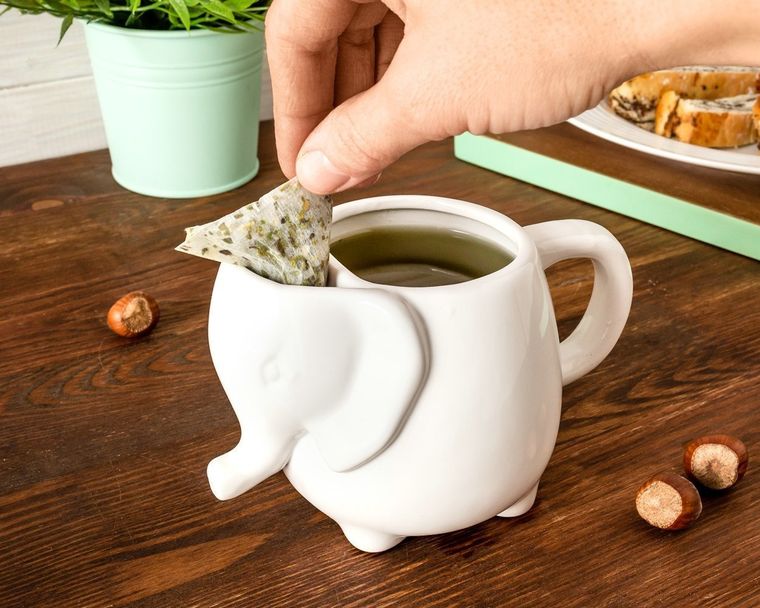 Kubek słonik, biały