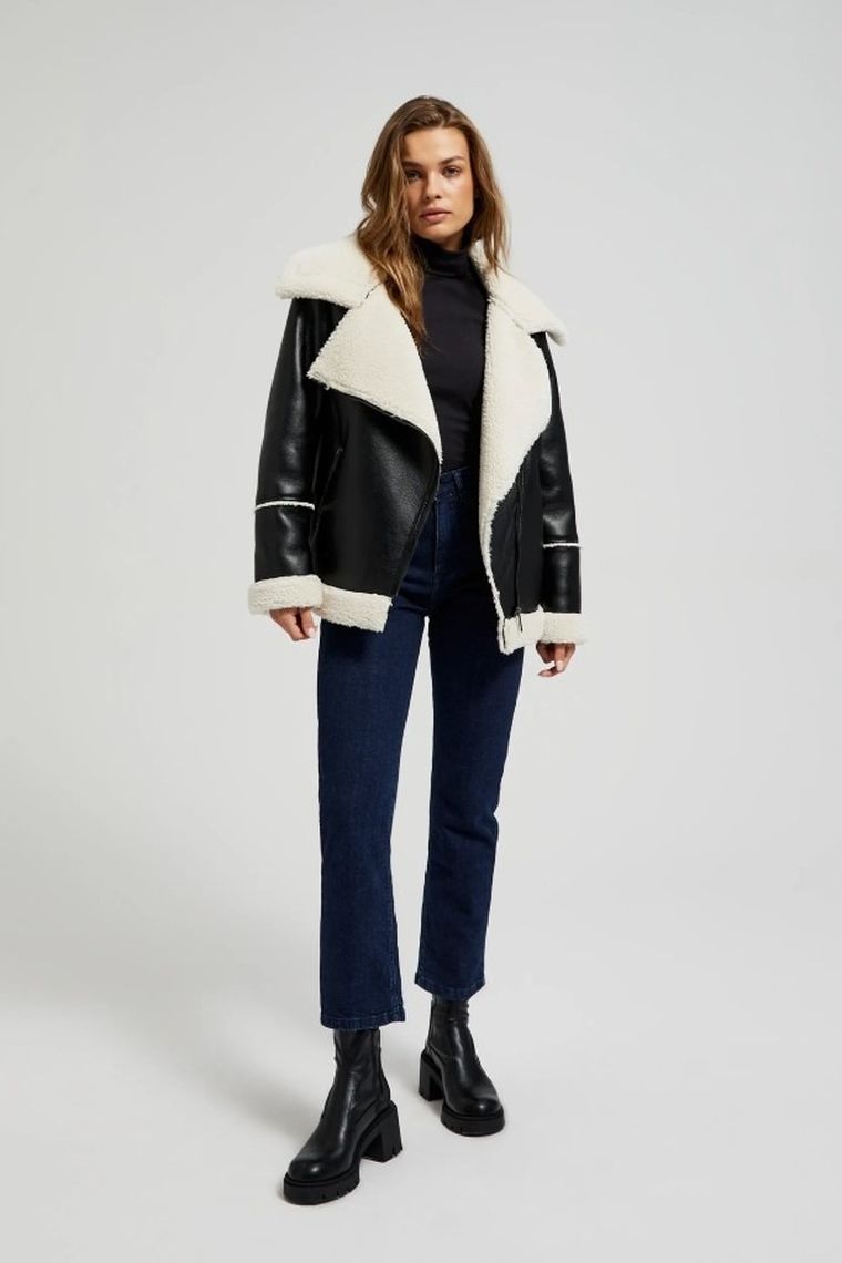 Kurtka damska, czarna, Moodo