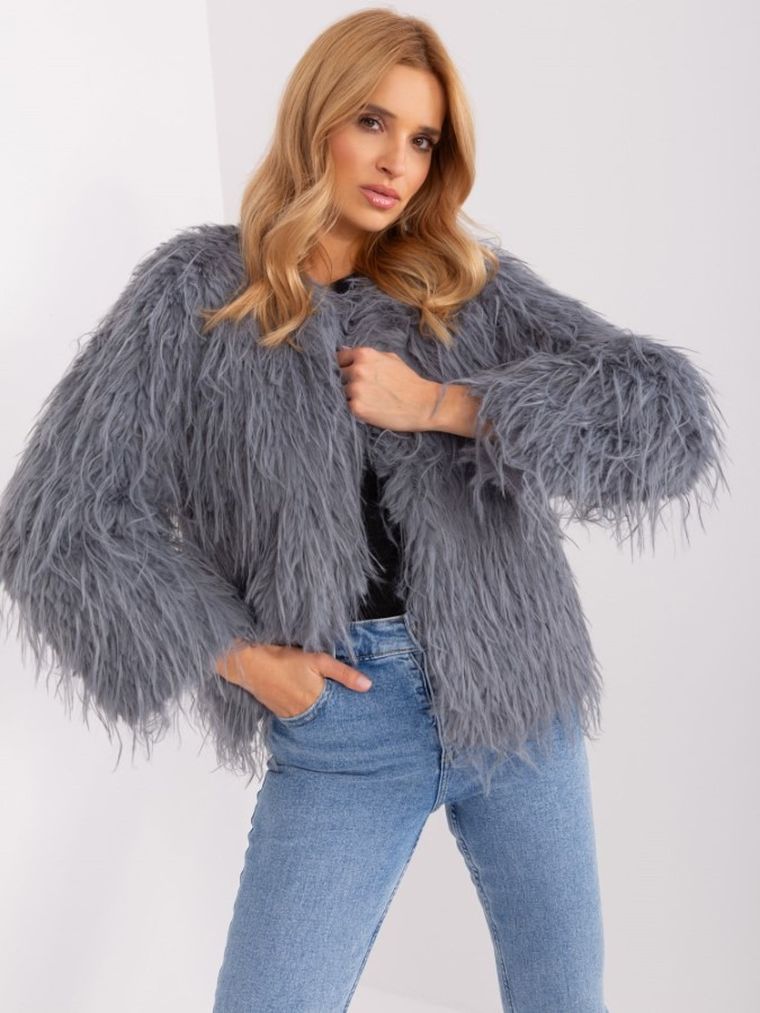 Kurtka damska, szara, Italy Moda