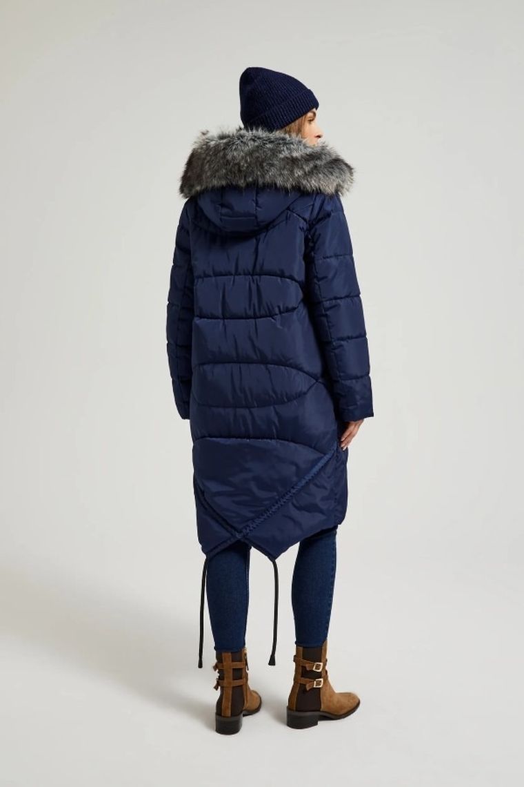 Kurtka damska z kapturem, granatowa, Moodo