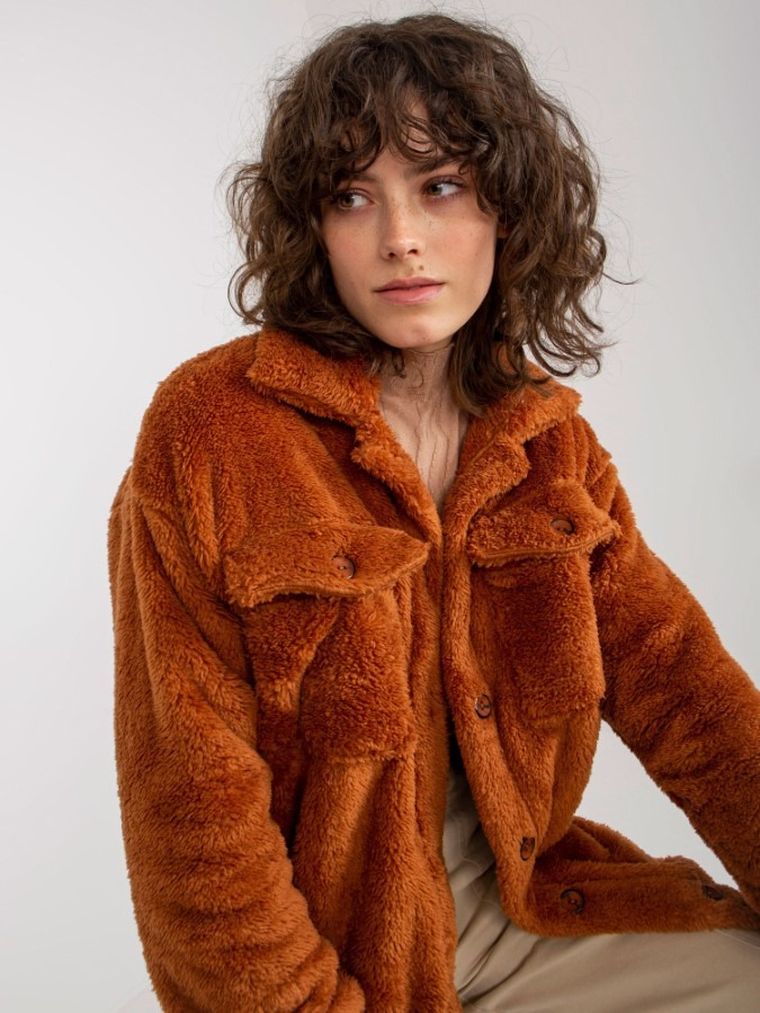 Kurtka koszulowa damska, brązowa, Rue Paris