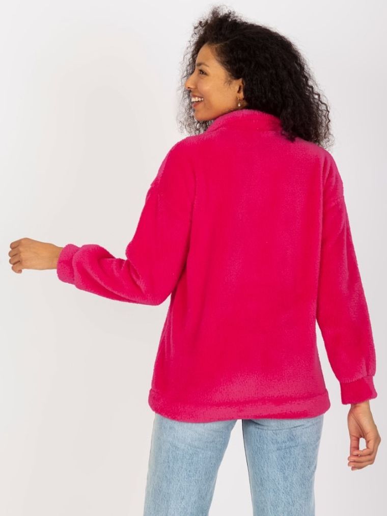 Kurtka koszulowa damska, oversize, różowa, Rue Paris