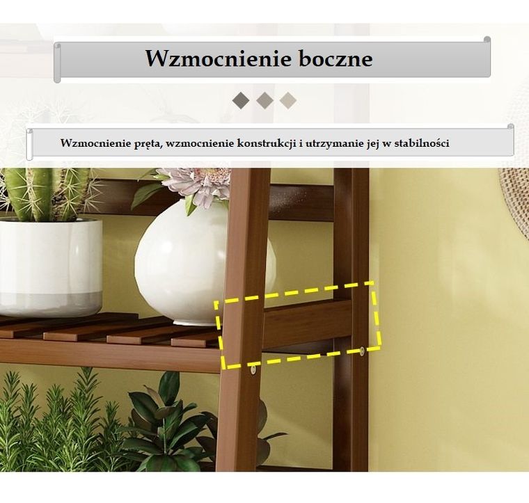 Kwietnik 3-poziomowy, 70 cm