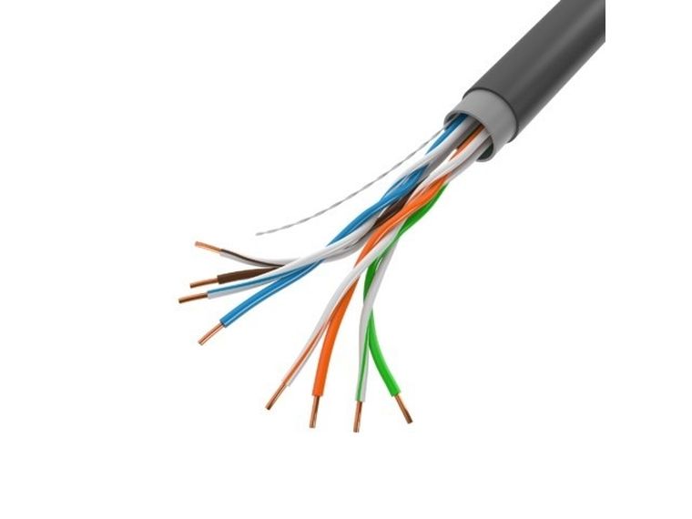 Lanberg, kabel sieciowy, zewnętrzne, LCU5-21CU-0305-BK, UTP, 305m, kat. 5e, czarny