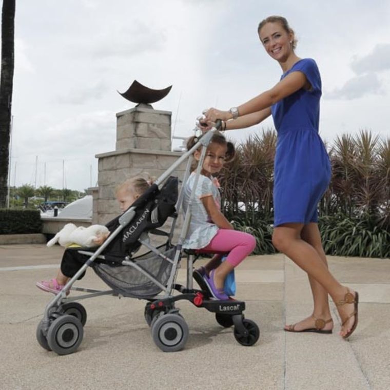 Lascal, BuggyBoard, zestaw MAXI+, dostawka do wózka z siedziskiem, czarno-szara